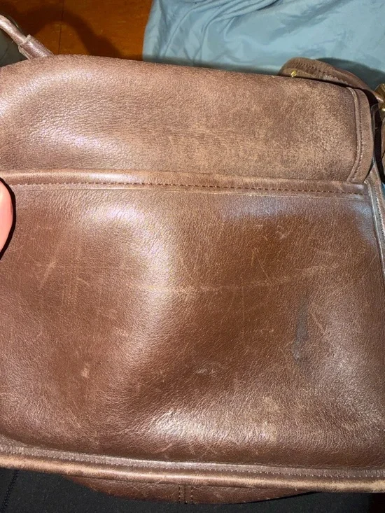 Vintage Coach Station Bag 9061 Brown Leather Crossbody USA Made Turnlock - Picture 9 of 14